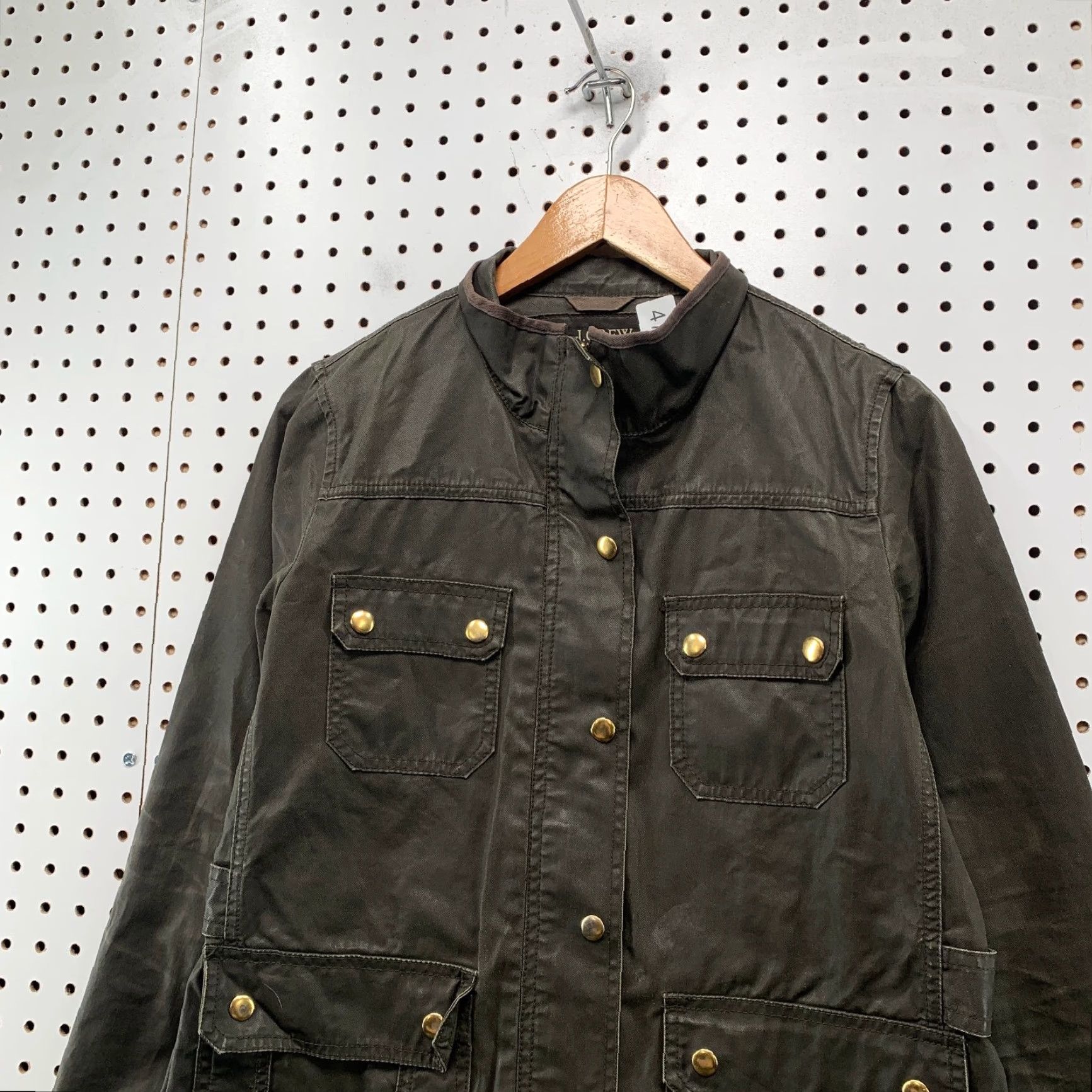 J.Crew VINTAGE J Crew Waxed Field Jacket Womens M Brown Relaxed Boyfriend Fit Hunt Jacket Size M / US 6-8 / IT 42-44 - 6 Thumbnail