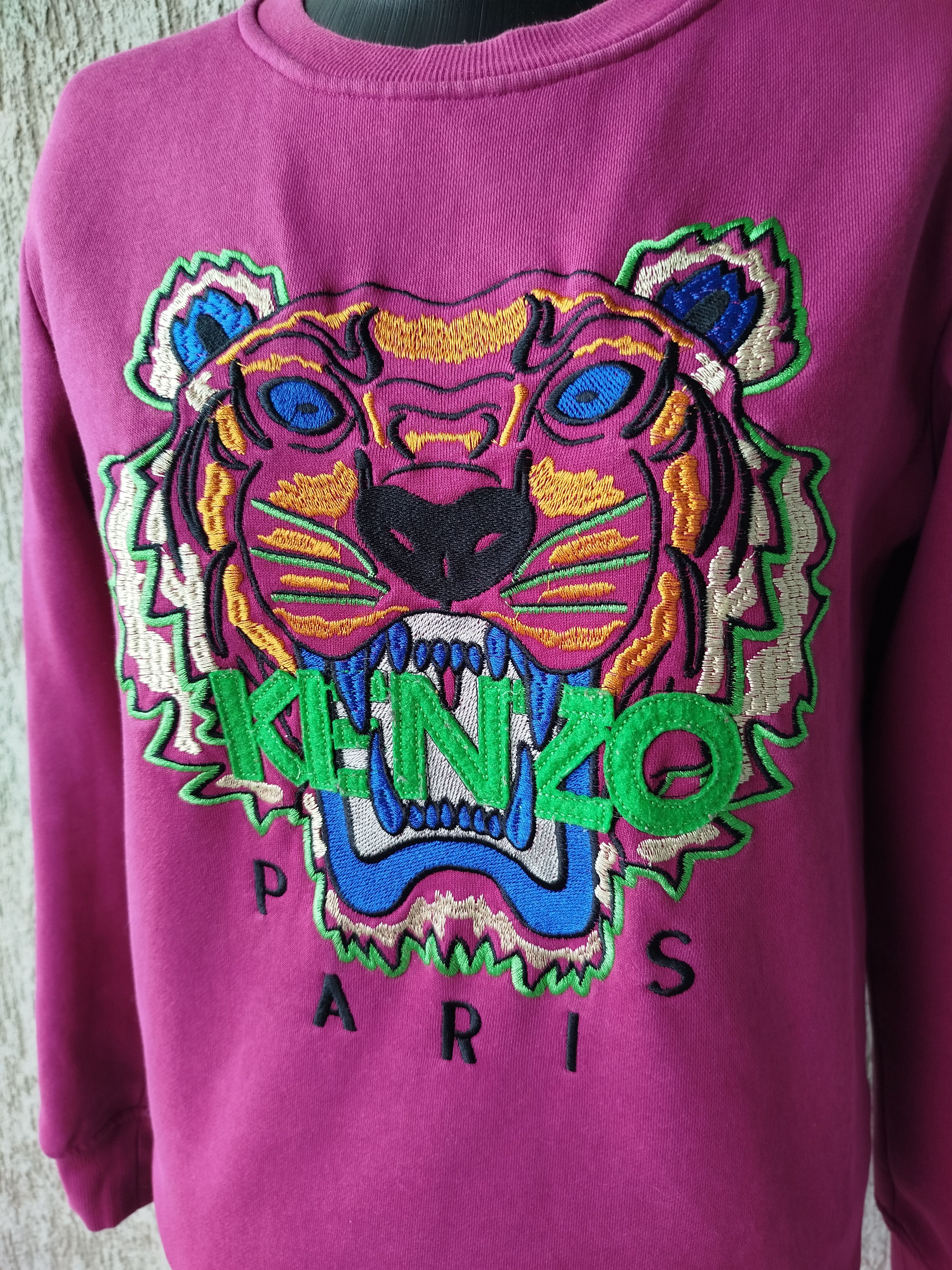 Kenzo Sweatshirt Tiger Head Embroidery Cotton Vintage Size M Size M / US 6-8 / IT 42-44 - 4 Thumbnail