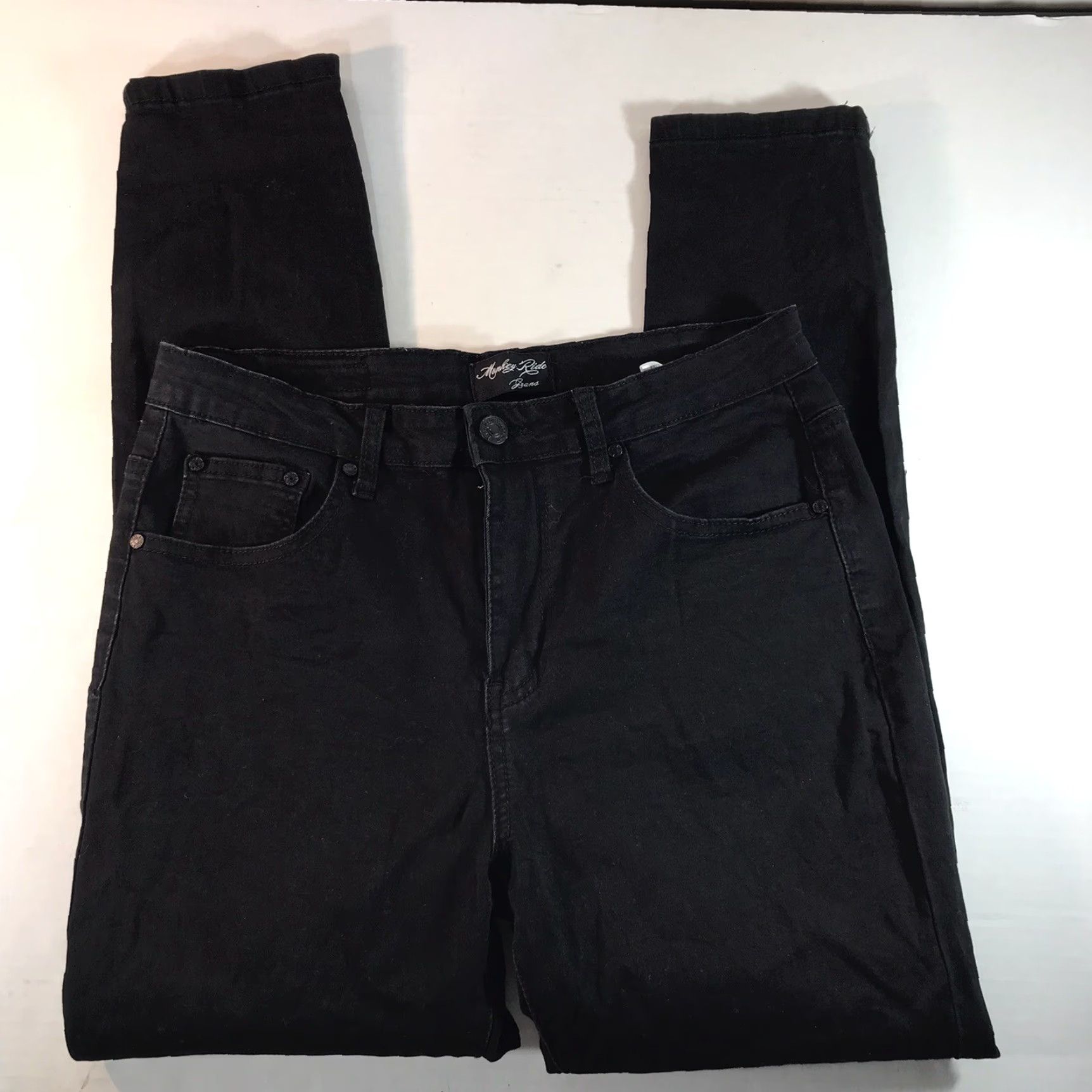 Vintage VINTAGE Monkey Ride Jeans Skinny Black Wash Women's Size 11/30 Mid-Rise Stretch Denim Size 32" / US 10 / IT 46 - 6 Thumbnail