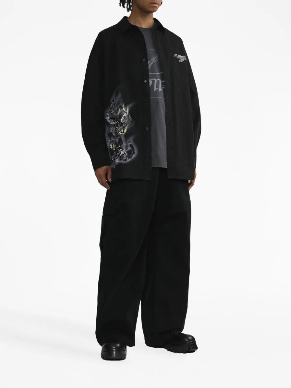 WE11DONE o1mris0824 One Pocket Shirt in Black Size US S / EU 44-46 / 1 - 5 Thumbnail