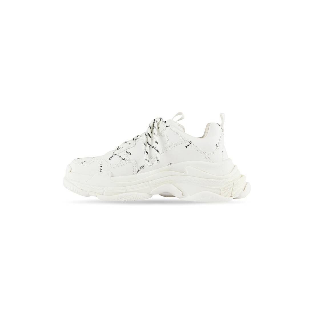 Balenciaga o1srvl11e0225 Triple S Sneakers Allover Logo in White Size US 10 / EU 43 - 3 Thumbnail