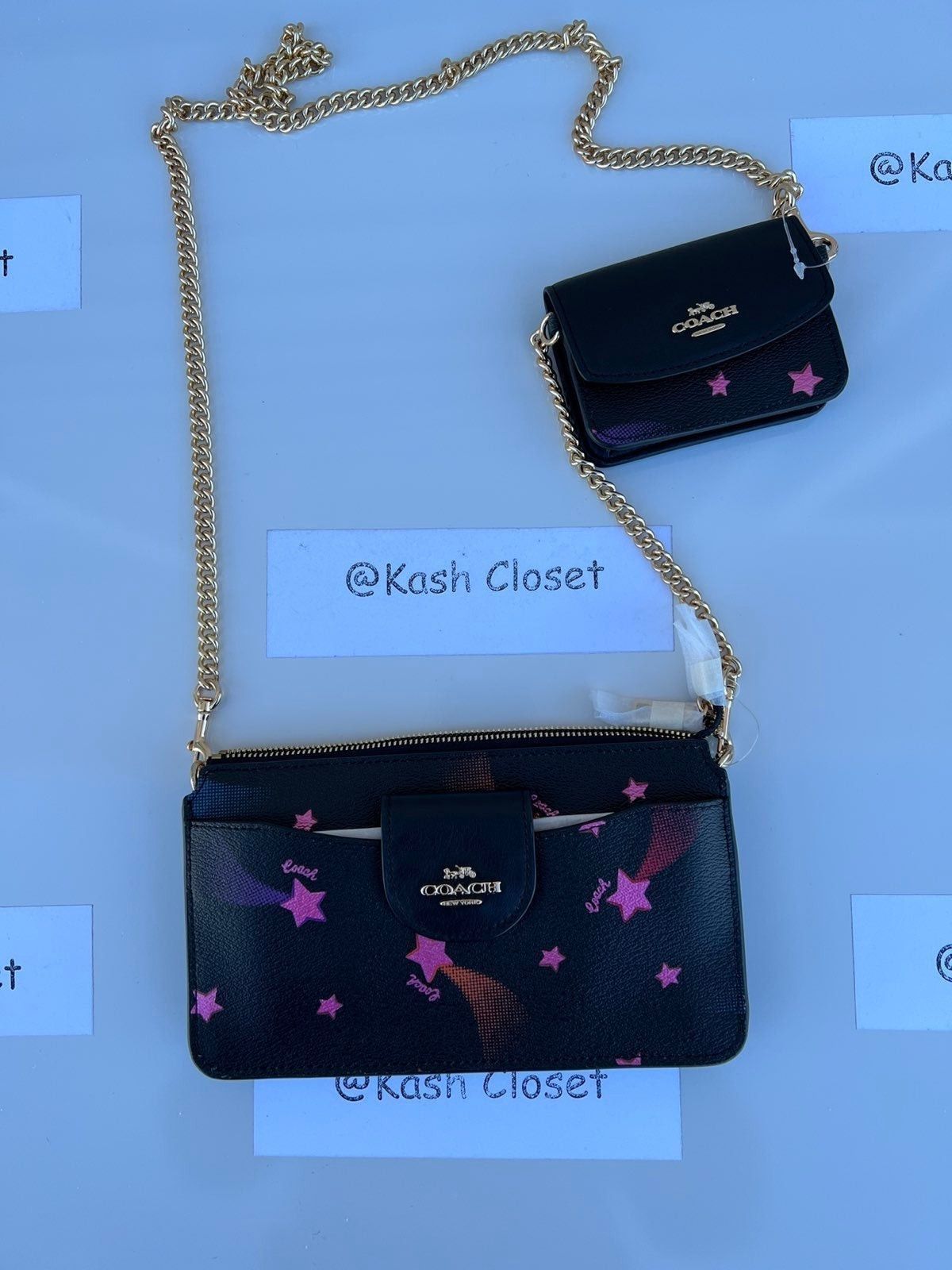Coach Coach Poppy Crossbody Bag Disco Star Print Black Multi Size ONE SIZE - 3 Thumbnail