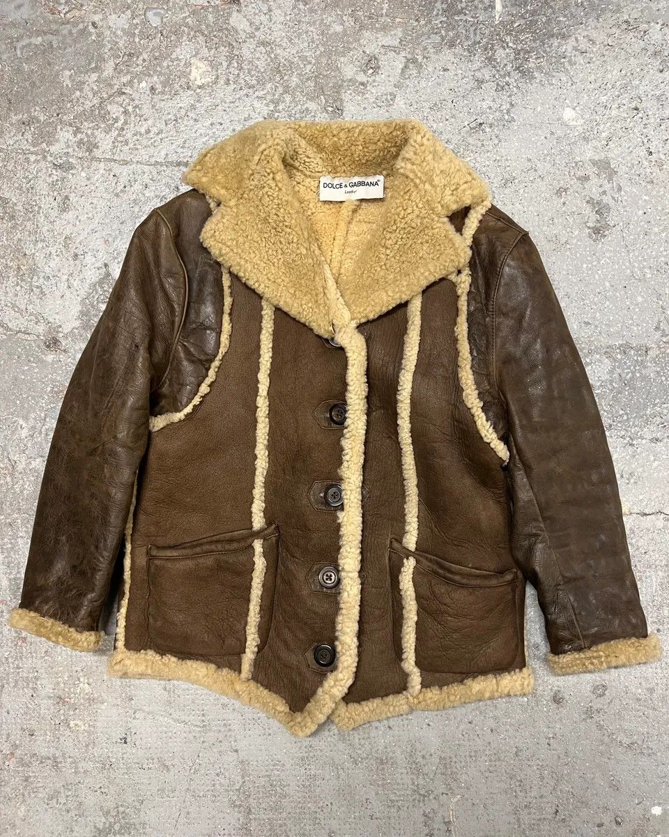 Dolce & Gabbana AW1994 Dolce & Gabbana Brown Shearling Leather Jacket Size US S / EU 44-46 / 1 - 3 Thumbnail
