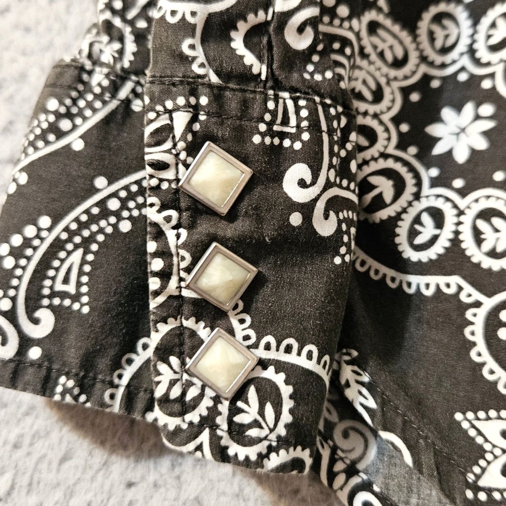 Lucky Brand Lucky Brand Black Western Rodeo Diamond Snap L/S Dungarees Size XL Size US 36 / EU 52 - 5 Thumbnail
