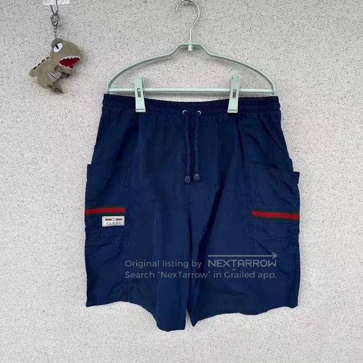 Gucci Red Green Stripe Logo Shorts.