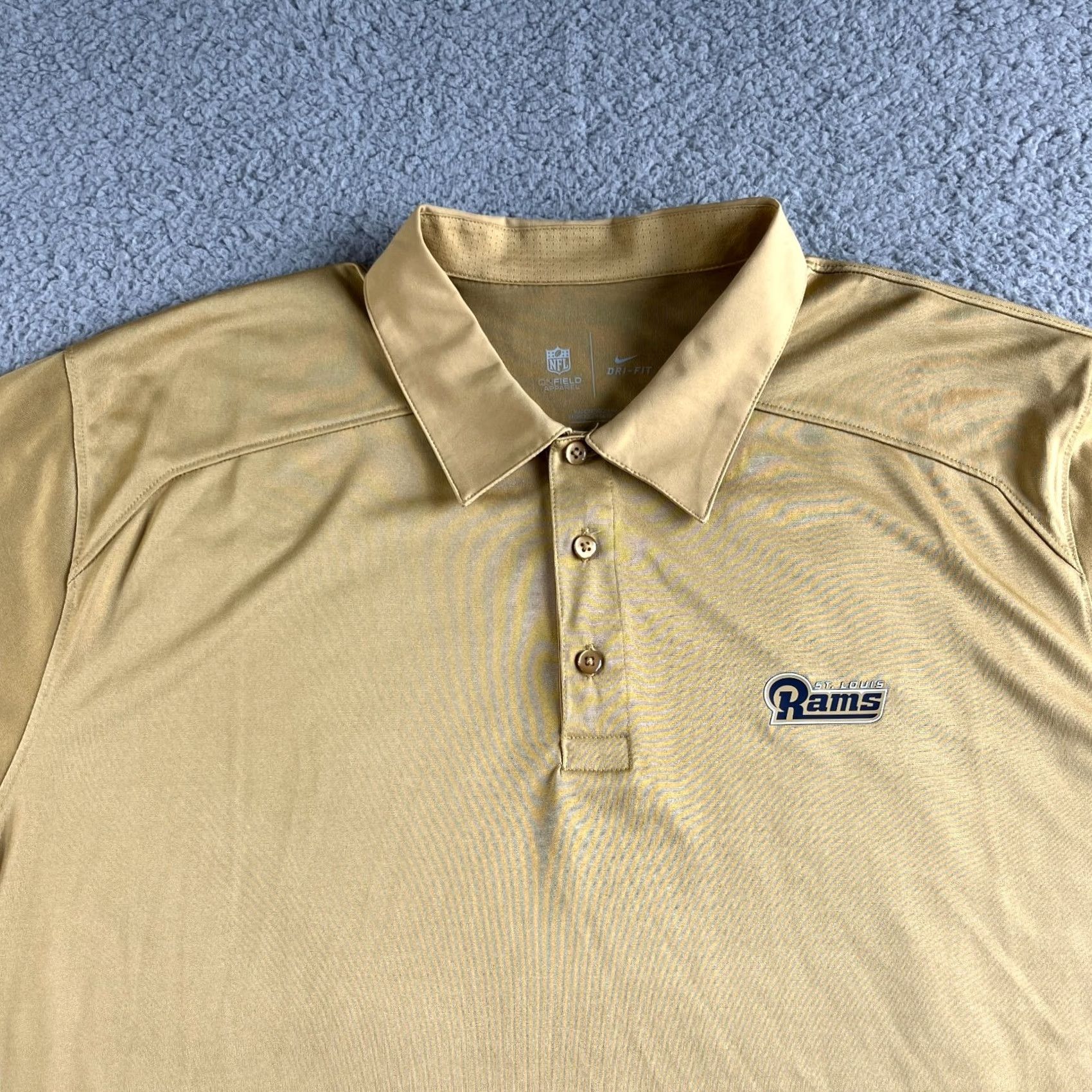 Nike Nike Rams Polo Shirt Mens L Brown Bronze Dri-Fit NFL Football Shirt Size US L / EU 52-54 / 3 - 2 Thumbnail
