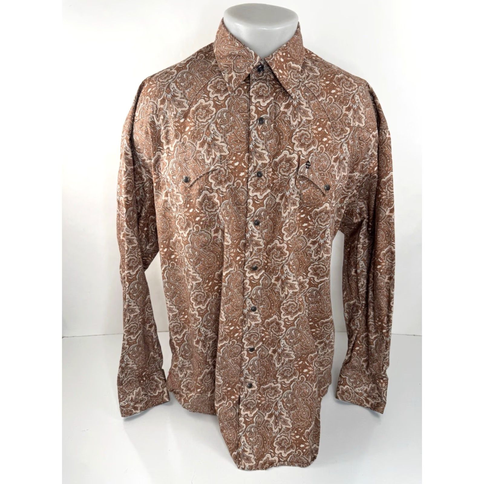Stetson VINTAGE Stetson Shirt Paisley Western Mens 2XL Button-Up Long Sleeve Brown Snap Western Mens 2XL Shirt Paisley Brown Nike Size US XXL / EU 58 / 5 - 2 Thumbnail