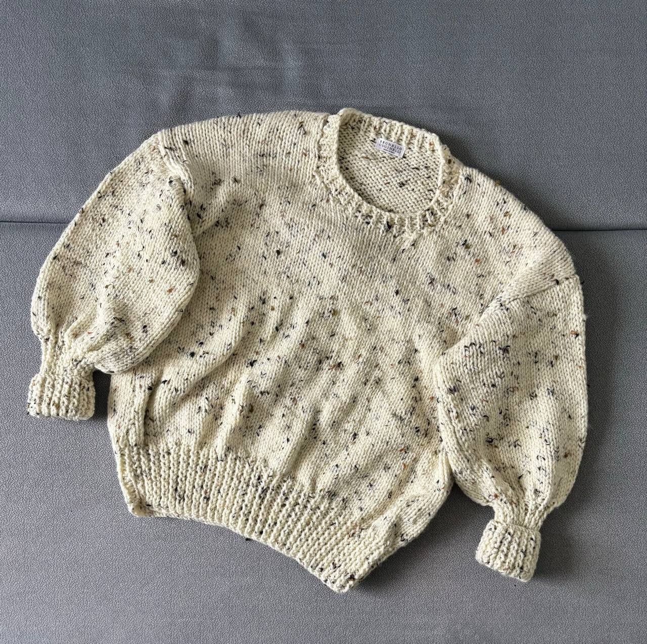 Image of Brunello Cucinelli Wool Knit Sweater in Beige, Men's (Size XS)