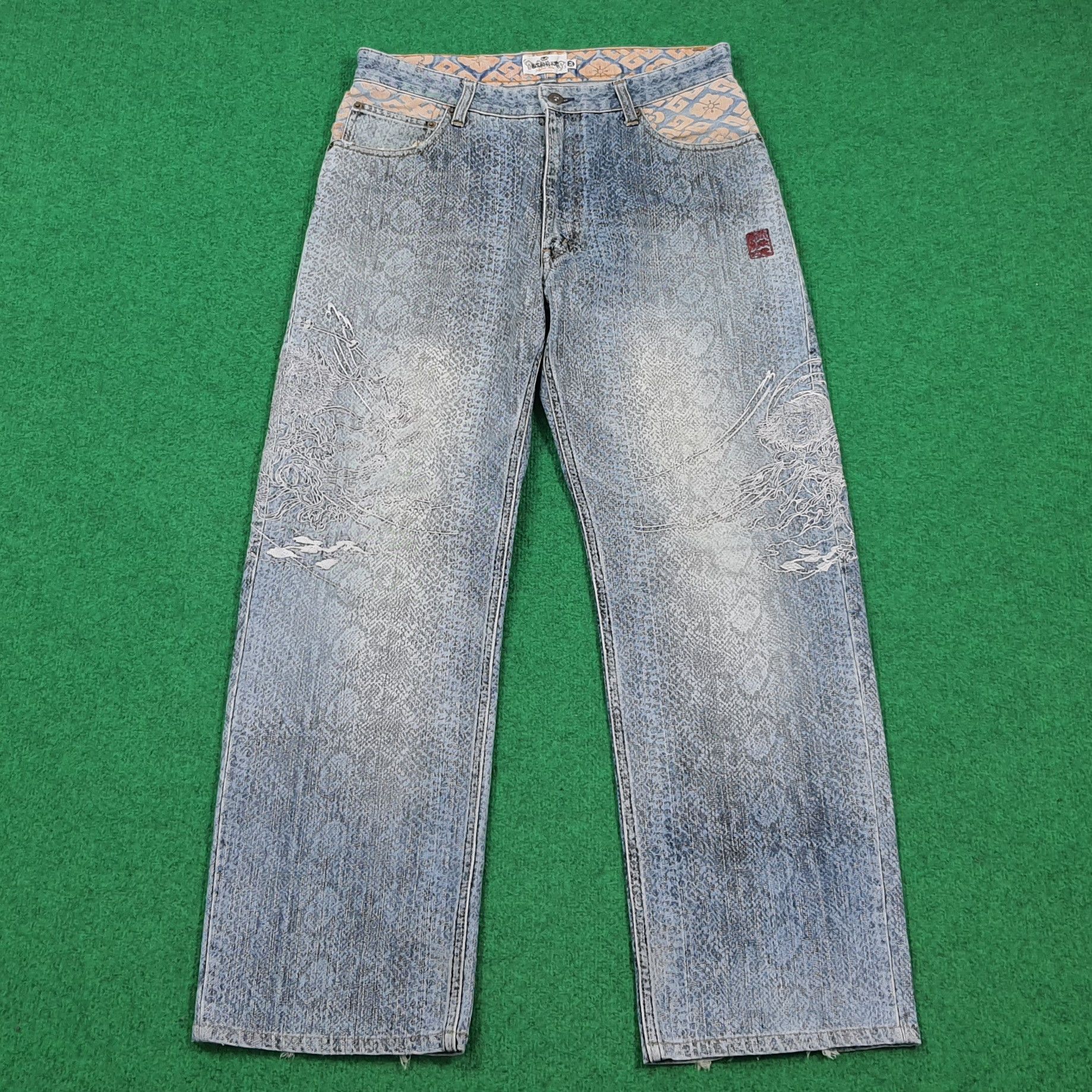 Karakuri Tamashii Karakuri Tamashii Snake Pattern Denim Full Embroidery E1N35 Size US 32 / EU 48 - 6 Thumbnail