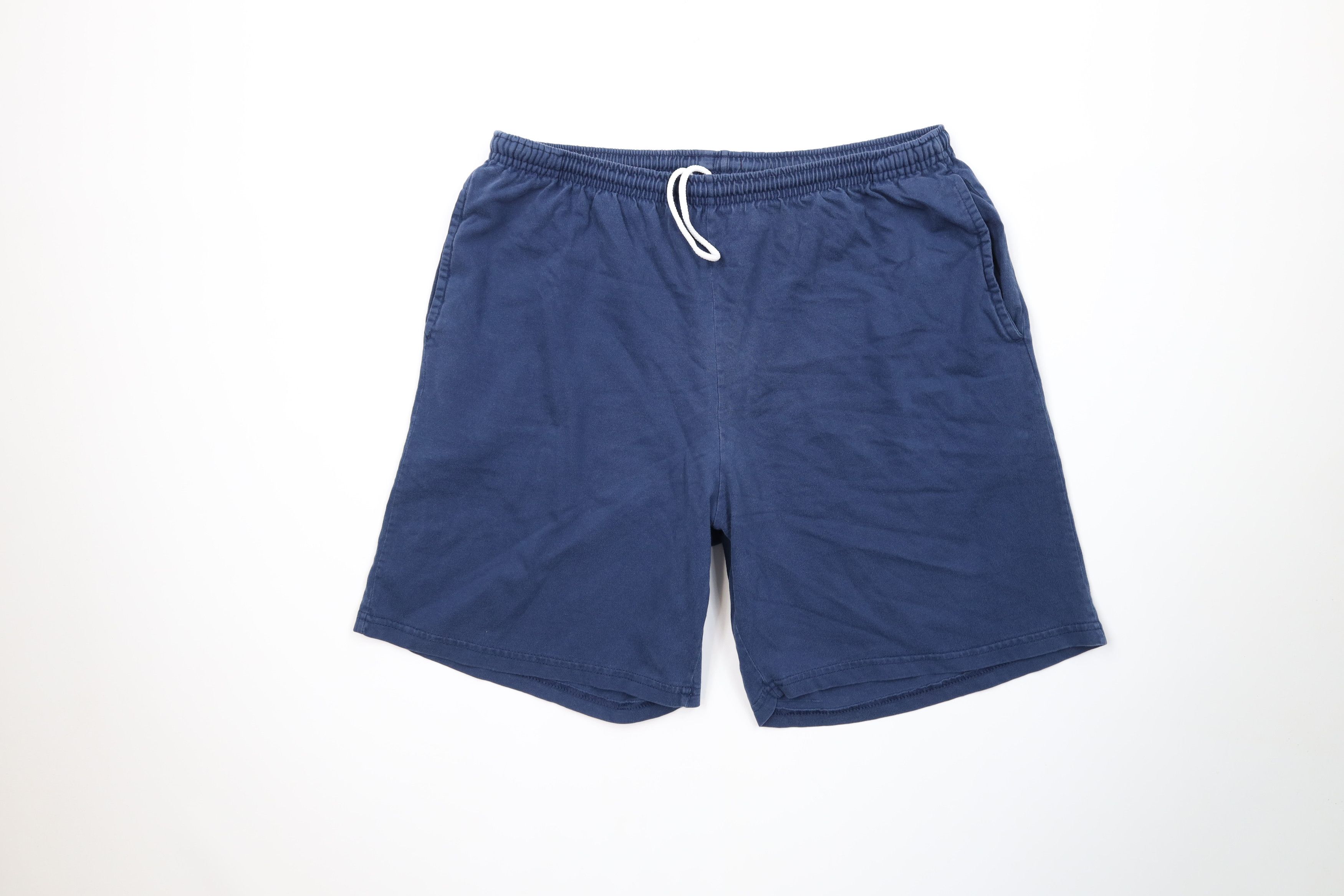 Vintage Vintage 90s Streetwear Above Knee Cotton Shorts Navy Blue Size US 34 / EU 50 - 1 Thumbnail