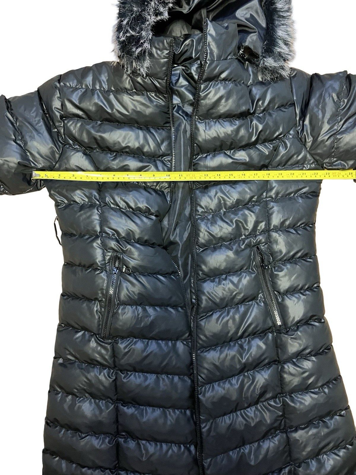 Other Women’s Long Puffer Coat S Black Belted Fur Detachable Hood Size S / US 4 / IT 40 - 6 Thumbnail