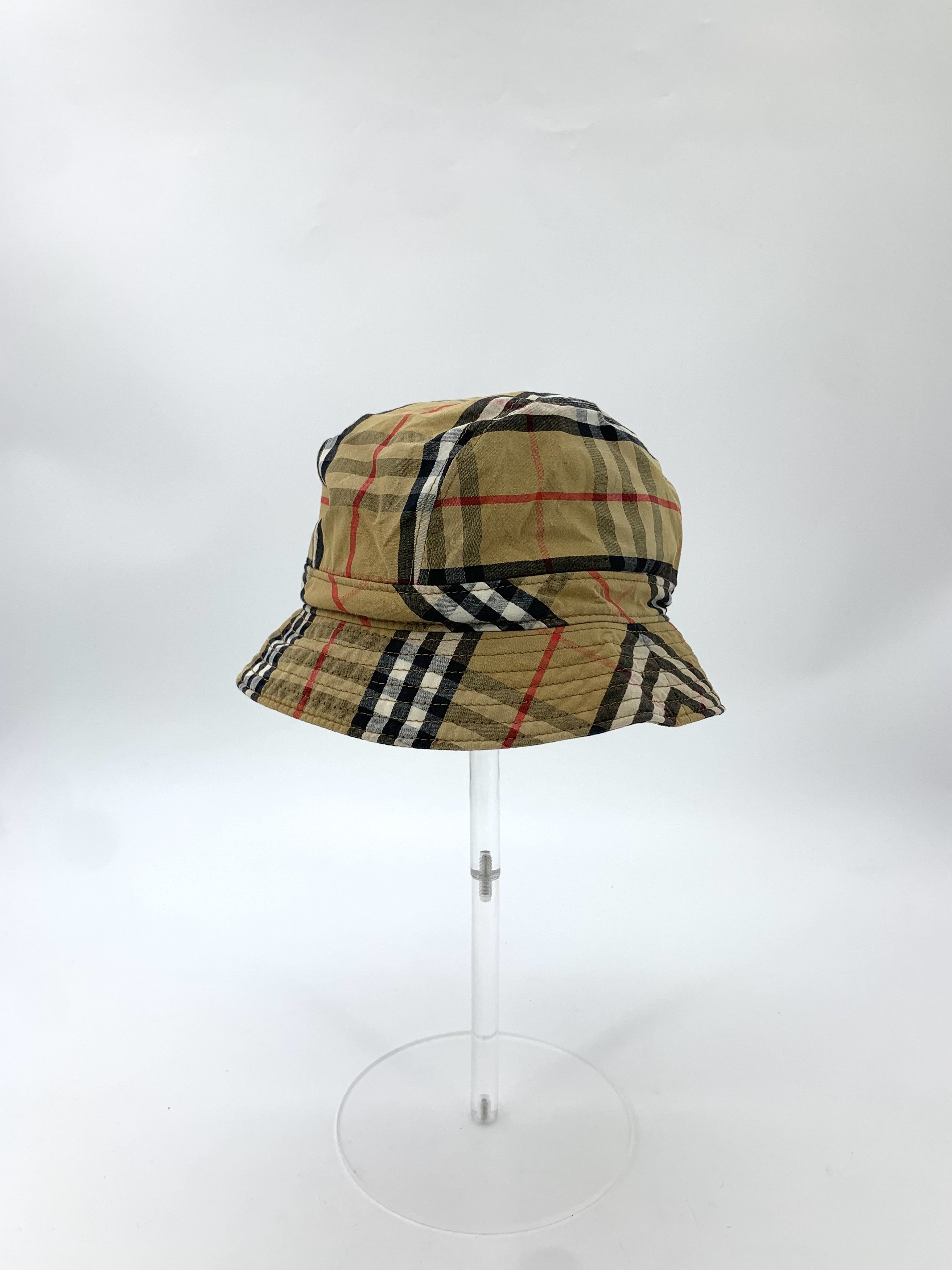 Burberry Hat – Brown Check Cotton Bucket Hat (Size S, 55cm)