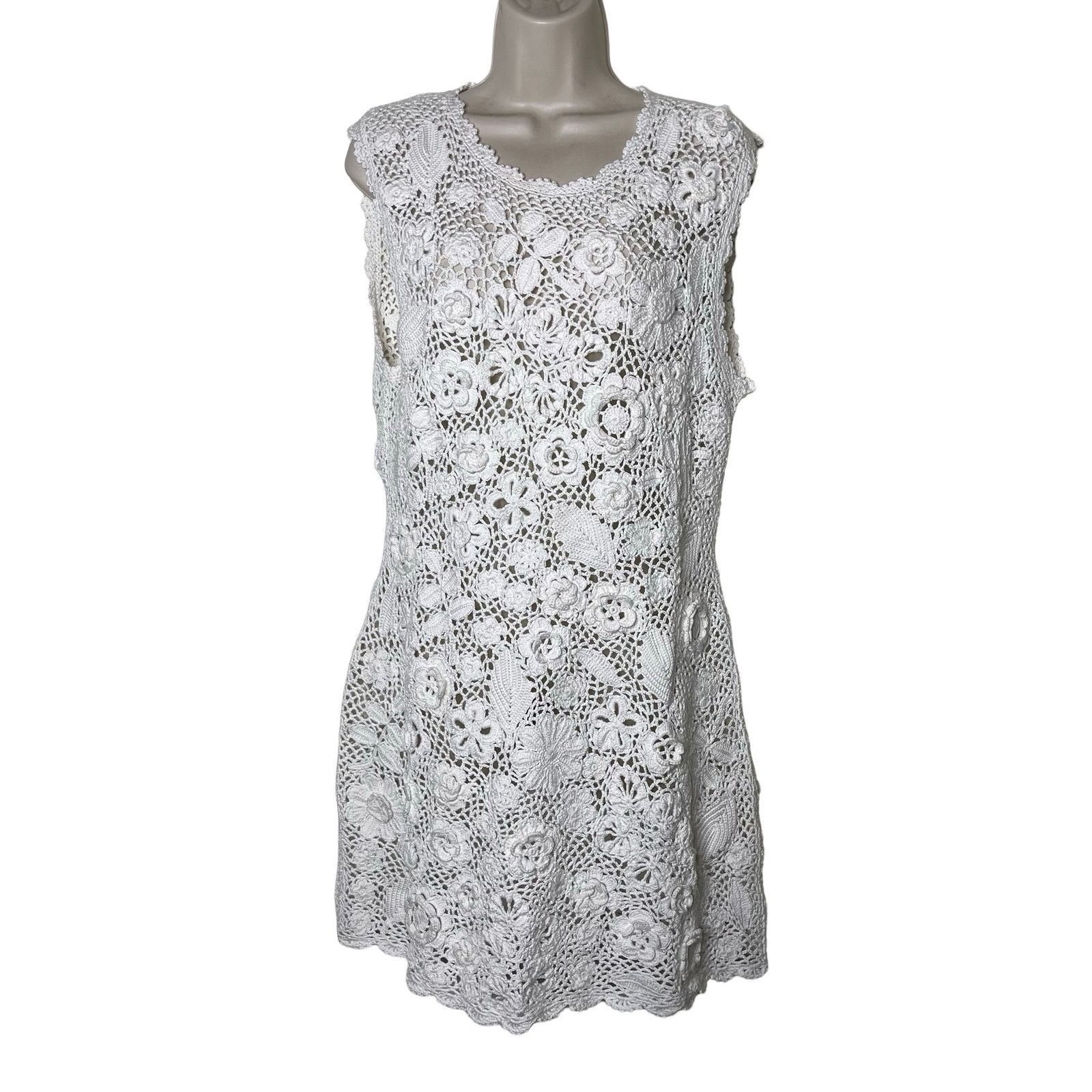 DOEN Doen Hailroom Hand-crochet Annalise Mini dress white pearl | Grailed