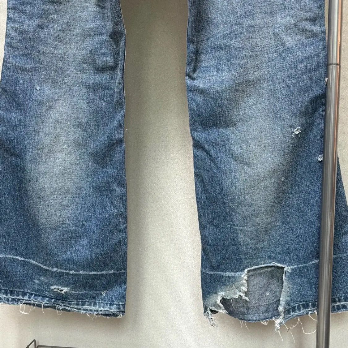 Saint Michael Saint Michael Distressed Flare Double Knee Denim Pants Size US 32 / EU 48 - 4 Thumbnail