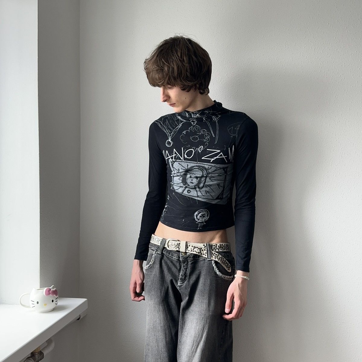Hysteric Glamour × Undercover RARE Cop Copine Vibe Long Sleeve T Shirt Germano Zama Size S / US 4 / IT 40 - 3 Thumbnail