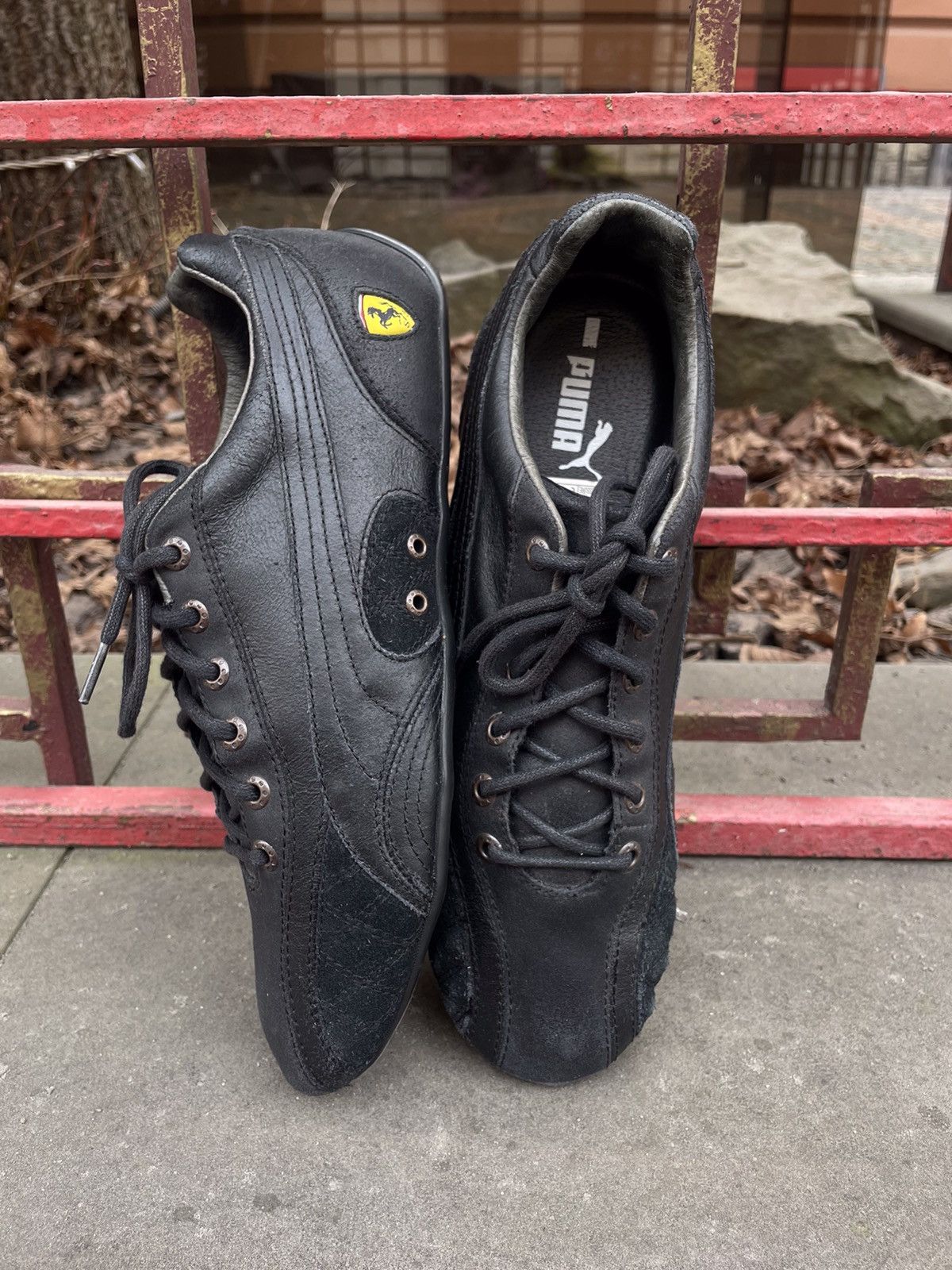 Vintage Black Puma X Ferrari Leather Low Sneakers/shoes, Men's (Size 8)