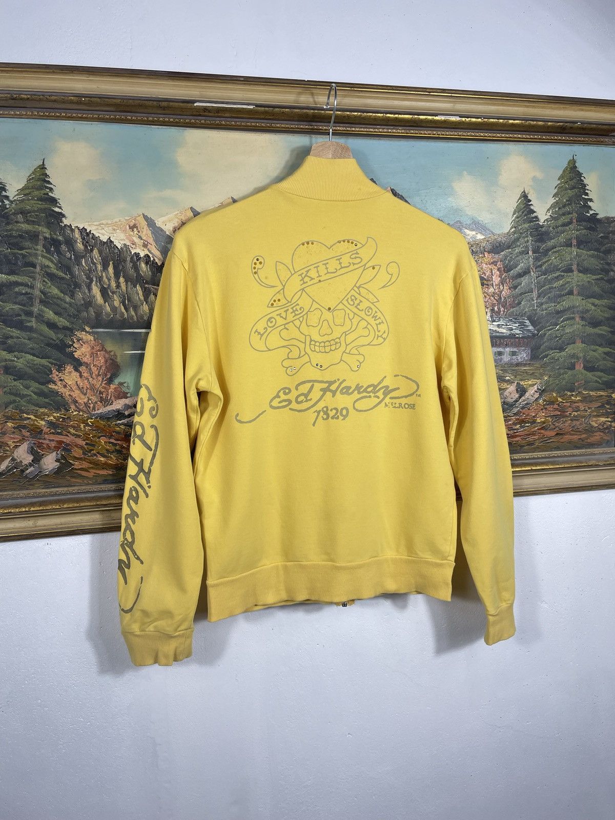 Christian Audigier × Ed Hardy × Vintage Ed Hardy Retro 00s Hoodie With Crystals Affliction Grunge Size US M / EU 48-50 / 2 - 7 Thumbnail