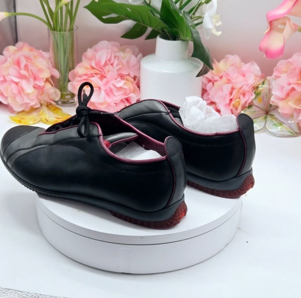 Prada Prada 3-1506 Gray Burgundy Sneakers Sz 9 fits 10 Italy Size US 8 / IT 38 - 4 Thumbnail