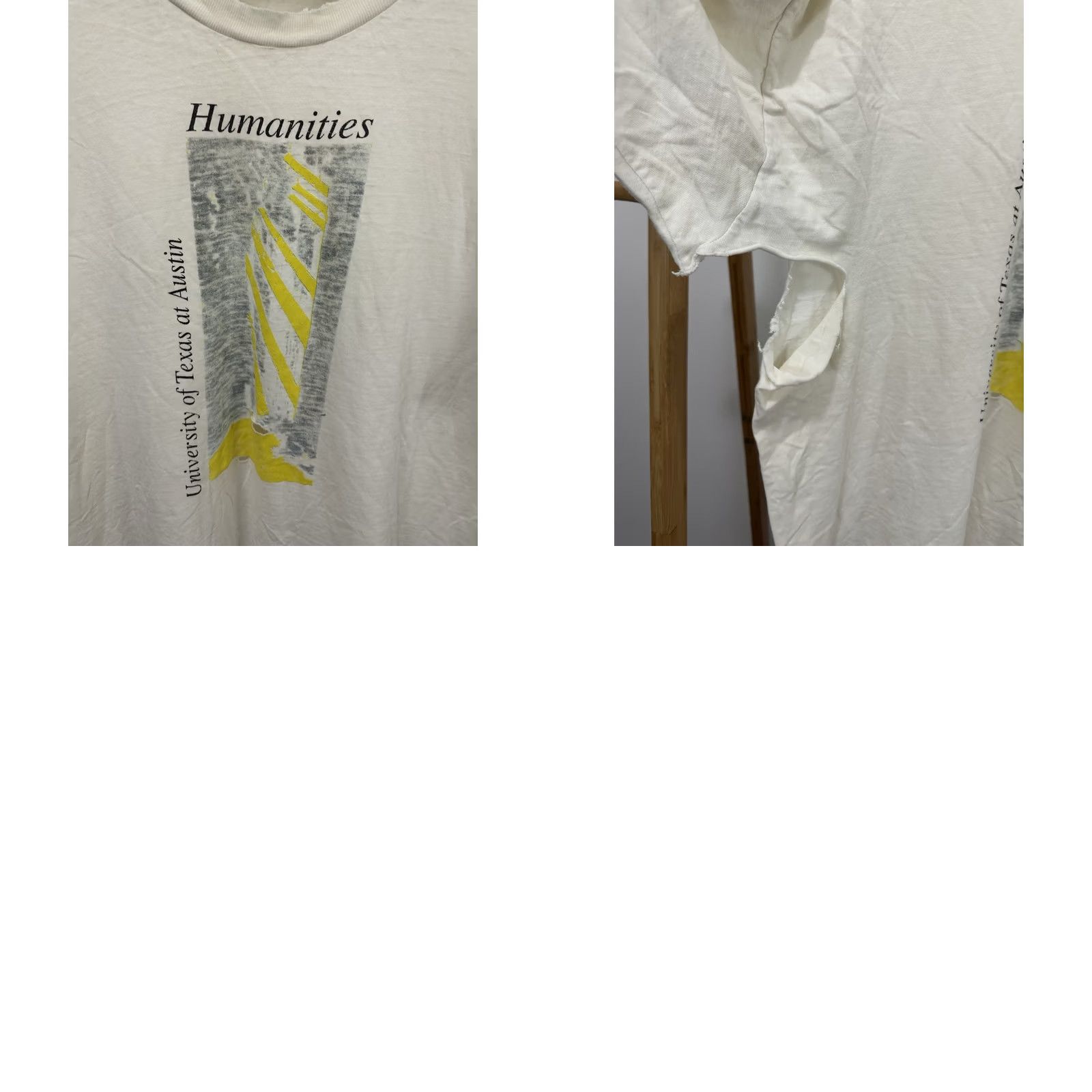 Hanes VINTAGE Euripides Mysteries of Thought Thrashed Worn Cotton T-Shirt XL Mens White Size US XL / EU 56 / 4 - 8 Thumbnail
