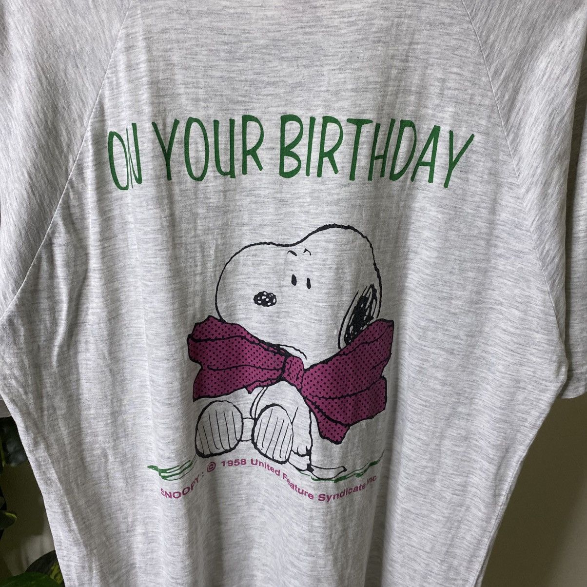 Peanuts Vintage 1990s Peanuts Snoopy Double Sided Graphic T Shirt Size US L / EU 52-54 / 3 - 7 Thumbnail