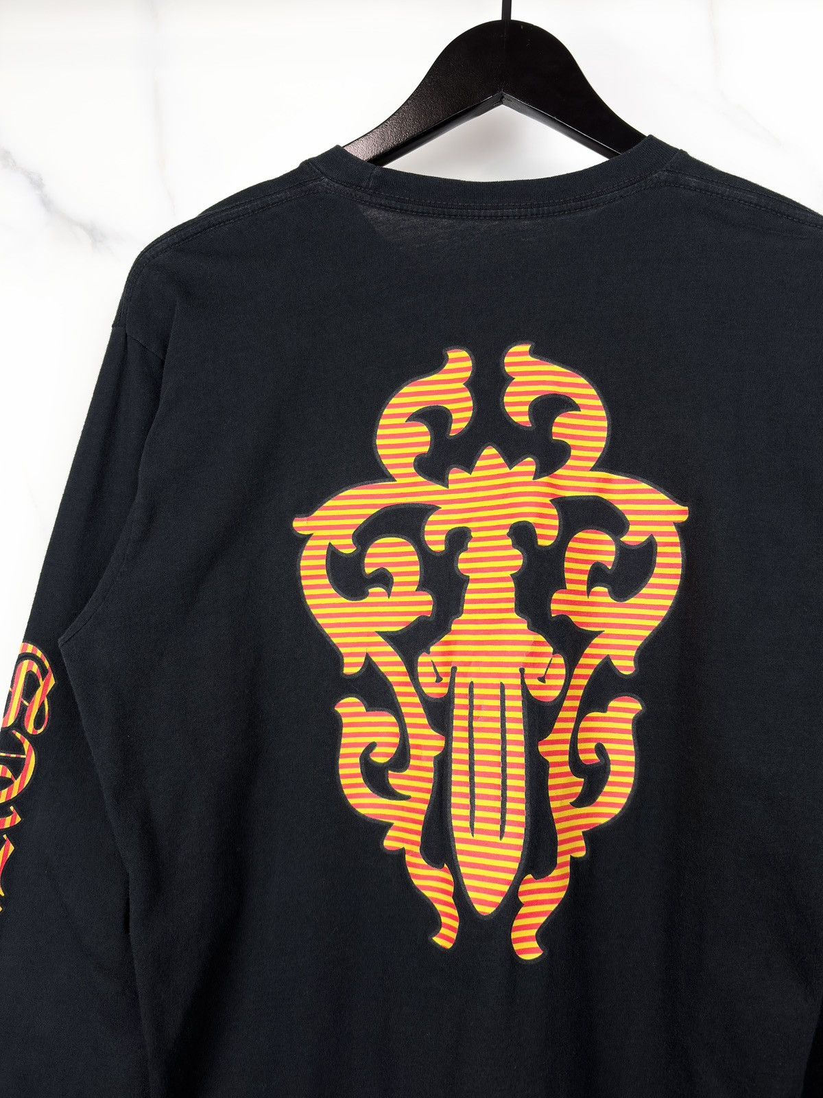 Chrome Hearts Chrome Hearts Hairy Dagger Striped Orange Longsleeve Tshirt Size US L / EU 52-54 / 3 - 3 Thumbnail