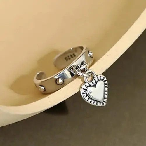 Jewelry Resizable LOVE Heart Tassel Ring Size ONE SIZE - 2 Thumbnail