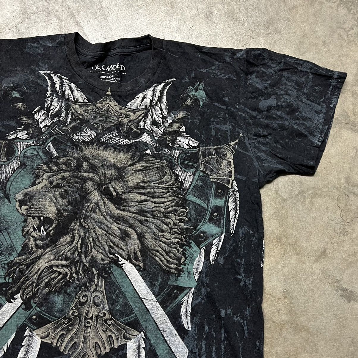Affliction × Ed Hardy × Southpole Vintage Y2K Decoded AOP Graphic T-Shirt Size US L / EU 52-54 / 3 - 1 Thumbnail
