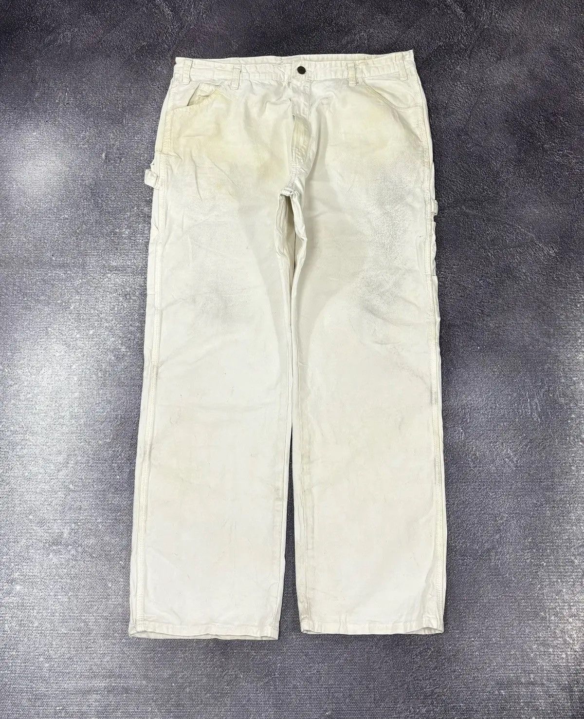Dickies × Vintage Vintage Dickies Y2K Hype White Work Carpenter Baggy Pants Size US 38 / EU 54 - 2 Thumbnail