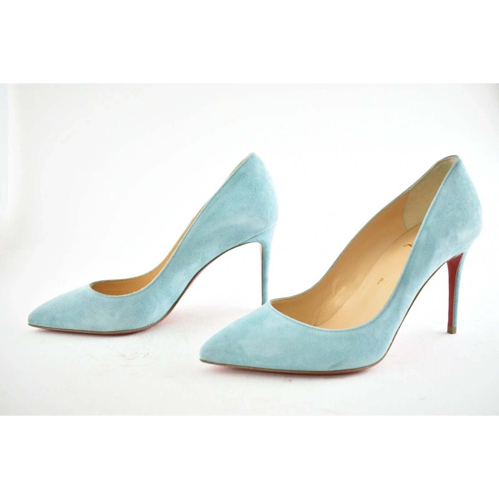 Christian Louboutin Christian Louboutin Pigalle Follies 85 Noumea Blue Suede Size US 6 / IT 36 - 9 Thumbnail