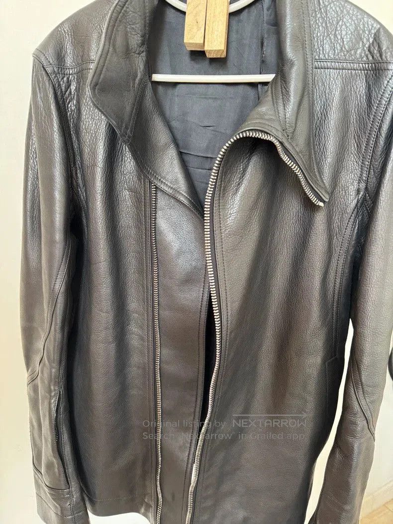Rick Owens Rick Owens Black Leather Jacket with Asymmetrical Zipper. Size US L / EU 52-54 / 3 - 2 Thumbnail