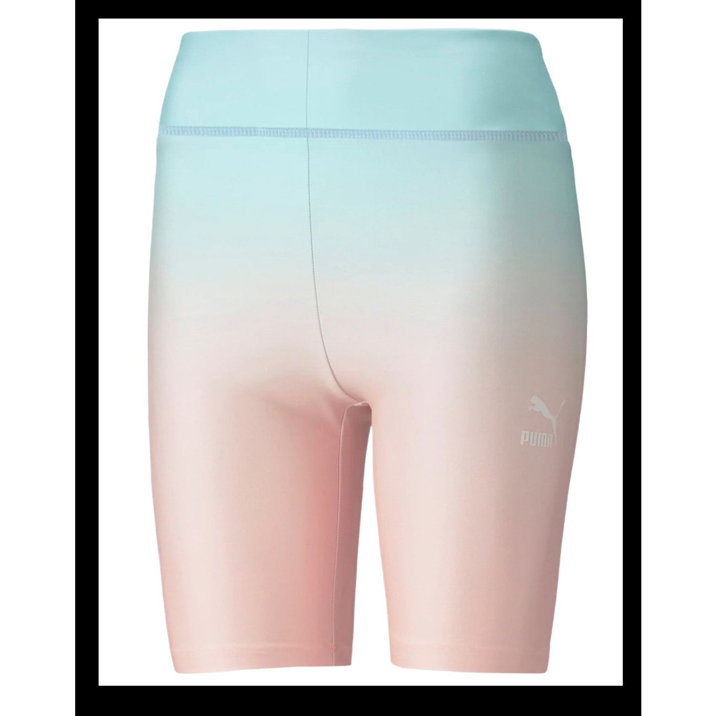 Puma Ombré Logo Gloaming Athletic Short Tights Small Green Peach Size 28" / US 6 / IT 42 - 1 Thumbnail