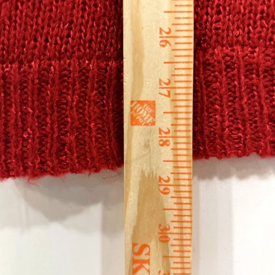 Kenneth Cole Kenneth Cole Sweater Womens M Red Metallic Knit Sleeve Pullover Size M / US 6-8 / IT 42-44 - 3 Thumbnail