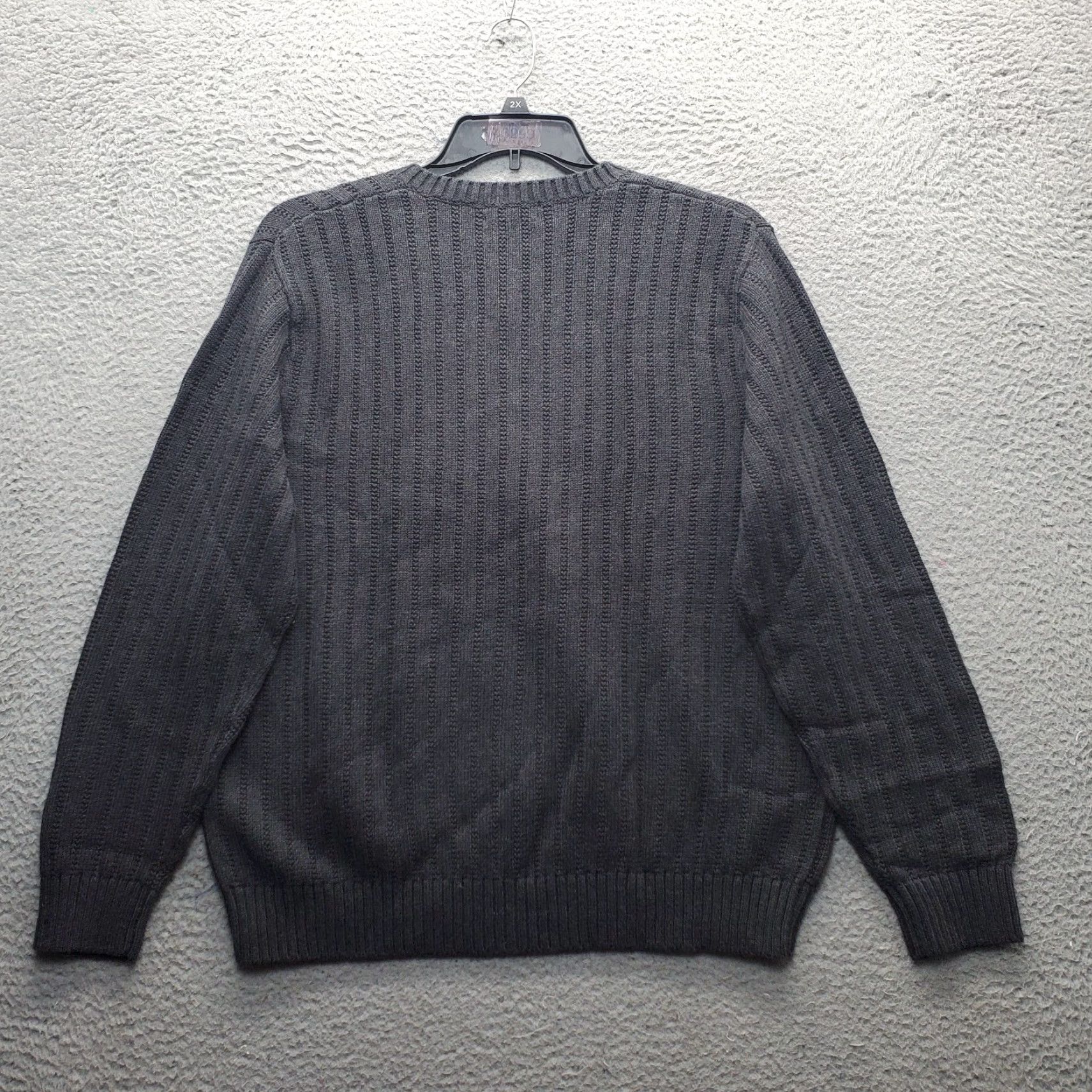 Lands' End Lands' End Mens Size L Dark Charcoal Knit Raglan Sleeve V-Neck Pullover Sweater Size US L / EU 52-54 / 3 - 2 Thumbnail