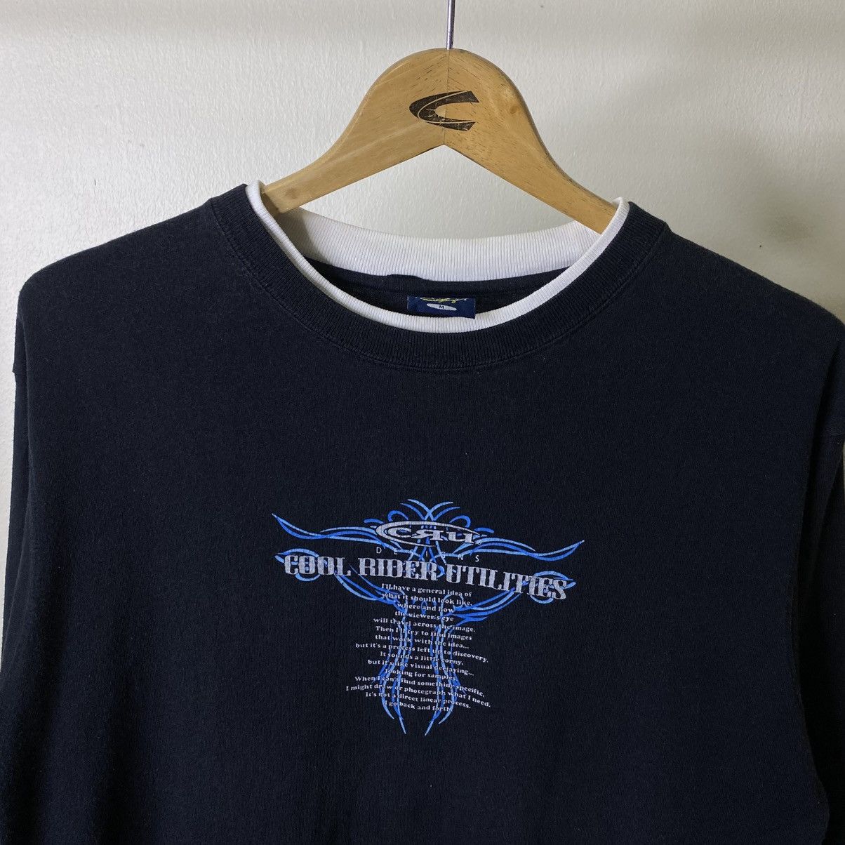 Vintage Y2K CRU Surf Affliction Design Double Layer LS T Shirt Size US M / EU 48-50 / 2 - 8 Thumbnail