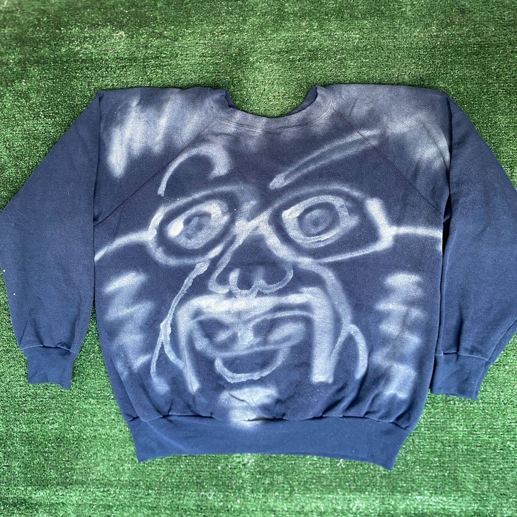 Vintage Vintage 90s Face Paint Sweatshirt Painted Art Crewneck Size US L / EU 52-54 / 3 - 5 Thumbnail