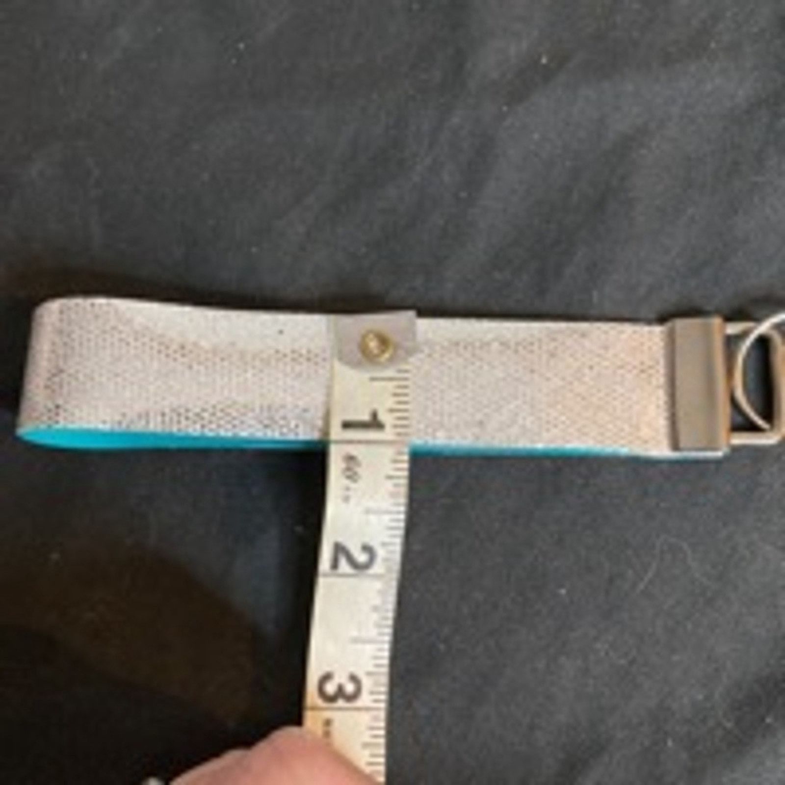 Handmade Handmade Faux Leather Keychain Silver and Teal Lightweight Size ONE SIZE - 5 Thumbnail