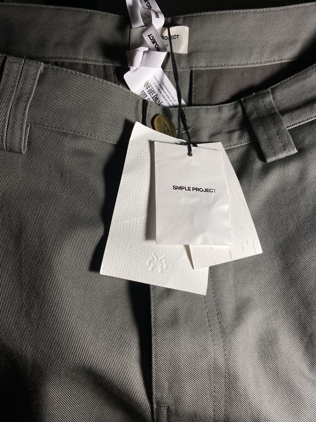 SIMPLE PROJECT Olive Darted Knee Cotton Trousers Size US 34 / EU 50 - 4 Thumbnail