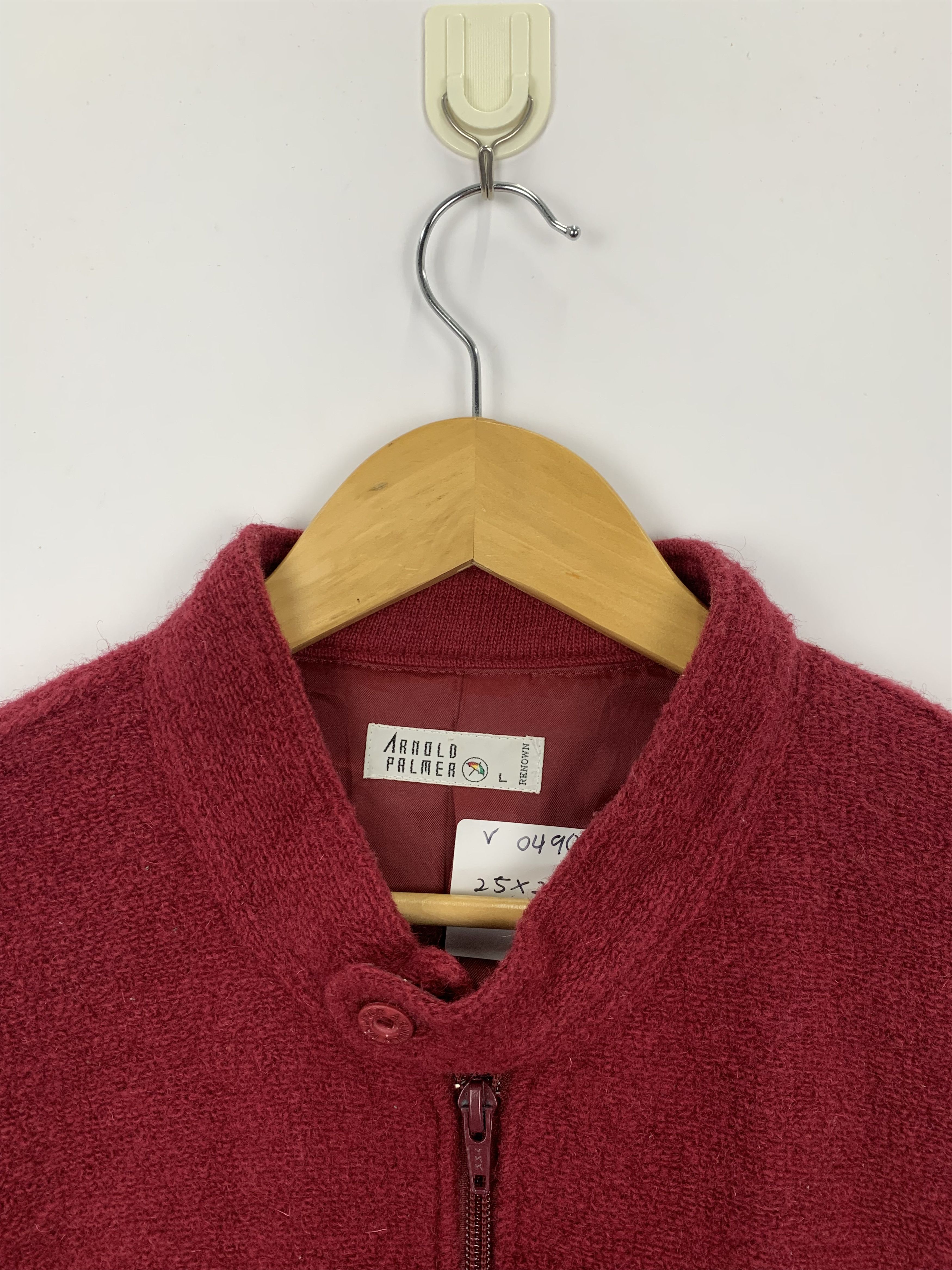 Vintage Vintage 90s Arnold Palmer Wool Zipper Jacket Red V0490 Size US L / EU 52-54 / 3 - 7 Thumbnail