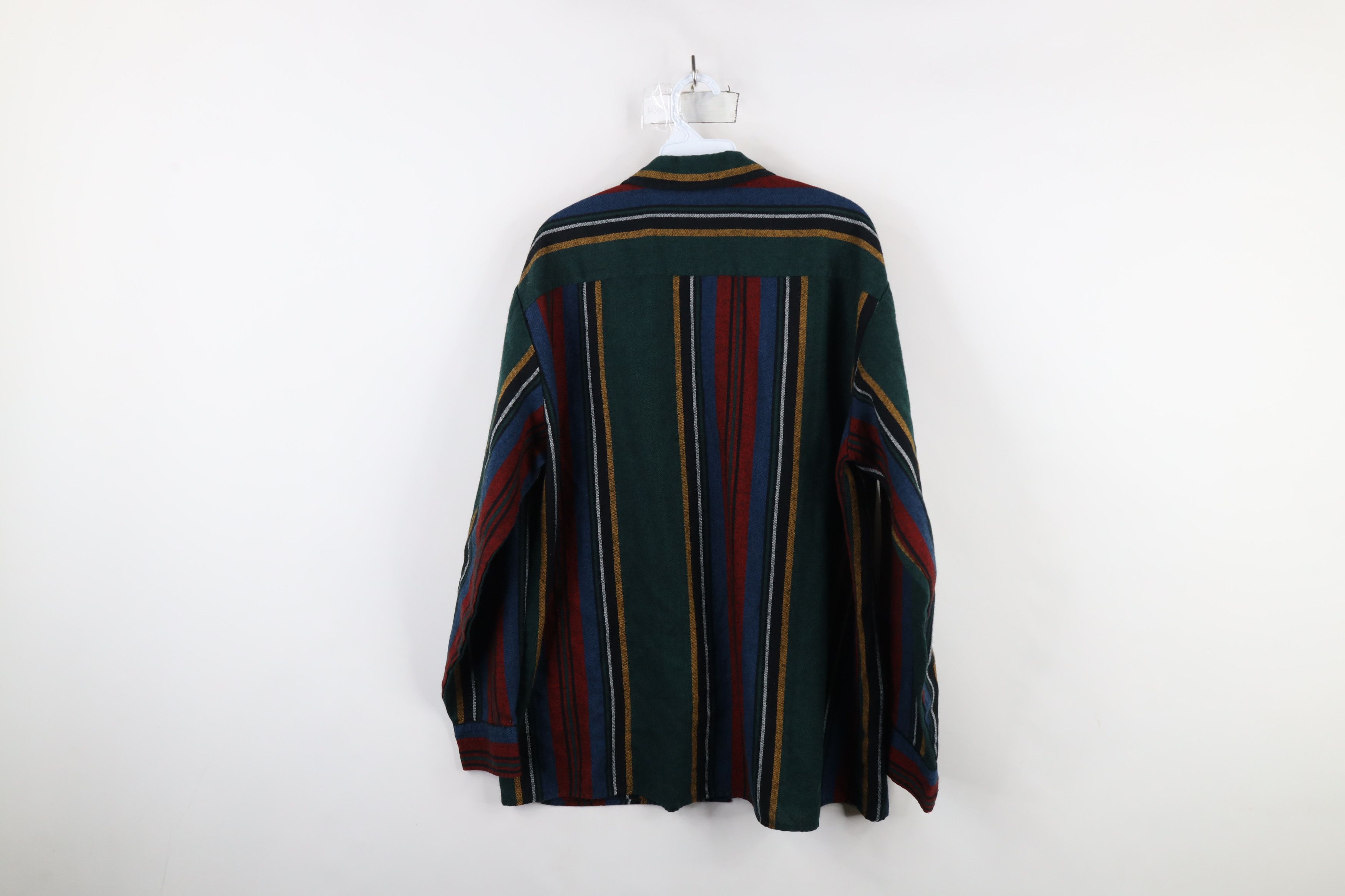 Vintage Vintage 90s Streetwear Rainbow Striped Knit Button Shirt Size US L / EU 52-54 / 3 - 10 Thumbnail