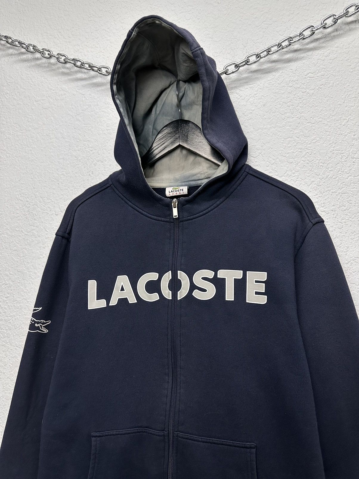 Lacoste Lacoste Blue Crocodile Hoodie Vintage Sport Casual Street Size US L / EU 52-54 / 3 - 2 Thumbnail