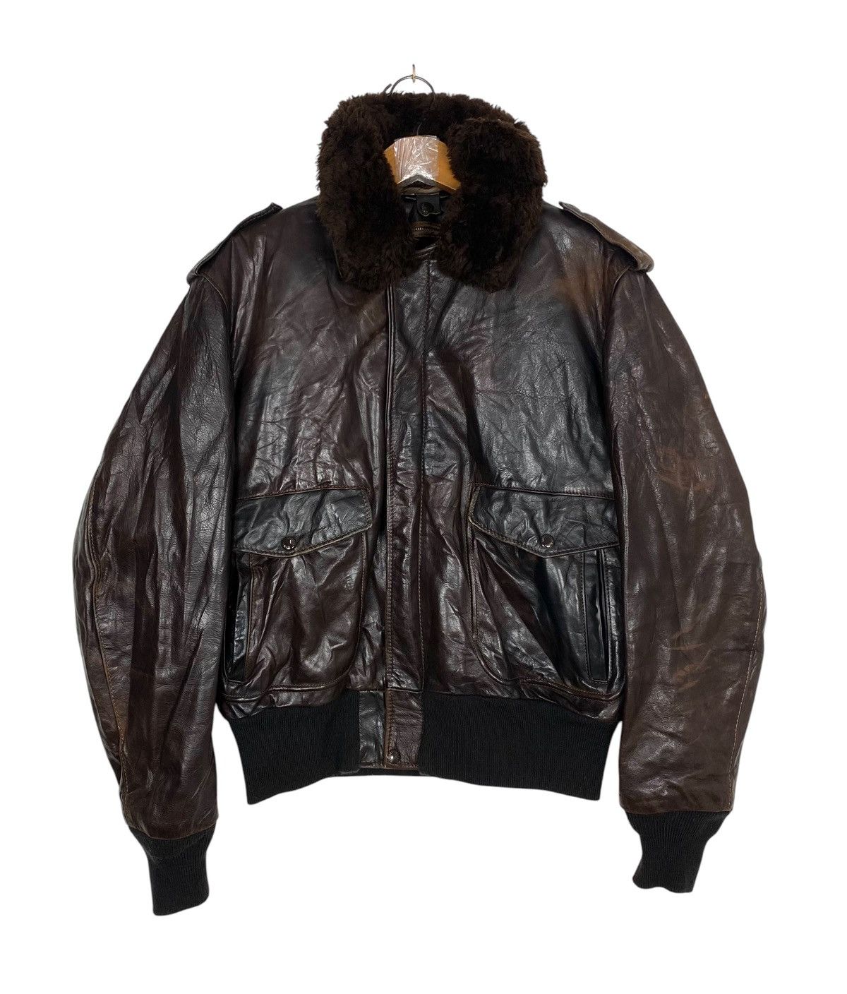 Rare‼️ Vtg Schott G-1 Bomber Leather Fur Collar Usa