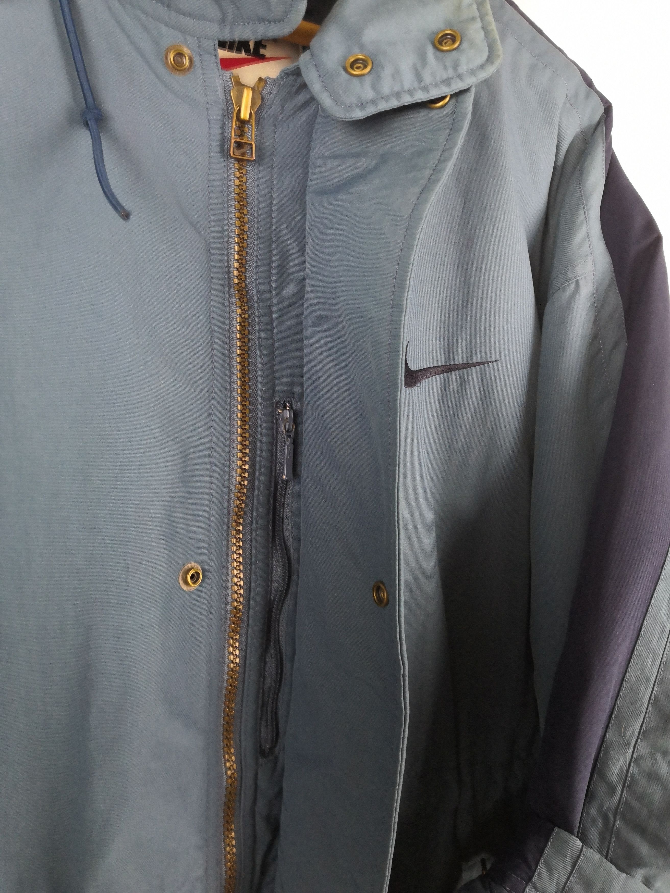 Nike Vintage 90s Nike Puffer Long Jacket Big Logo Nike Hoodie Size US L / EU 52-54 / 3 - 6 Thumbnail