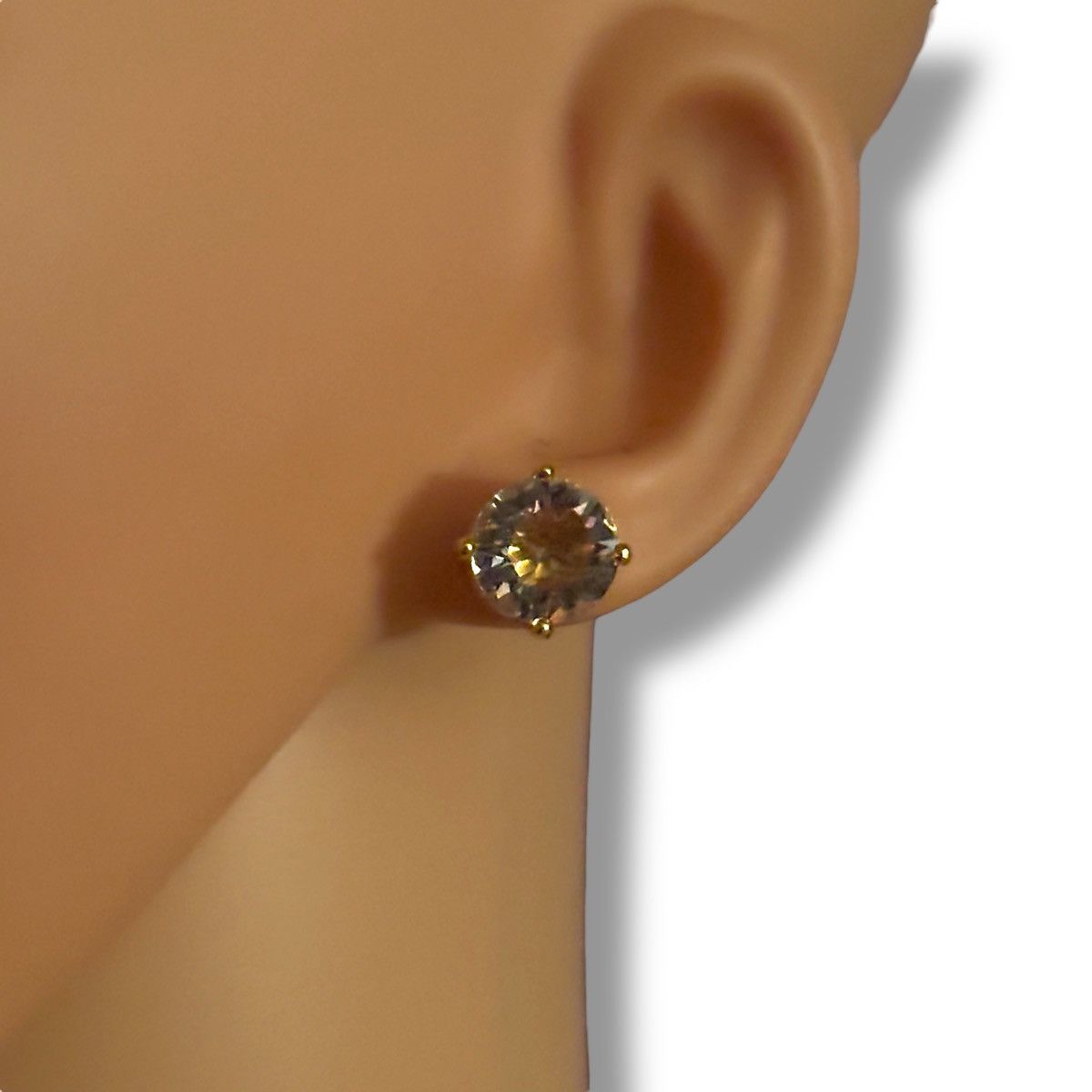 Other Chunky round faceted clear golden crystal post earrings Size ONE SIZE - 2 Thumbnail