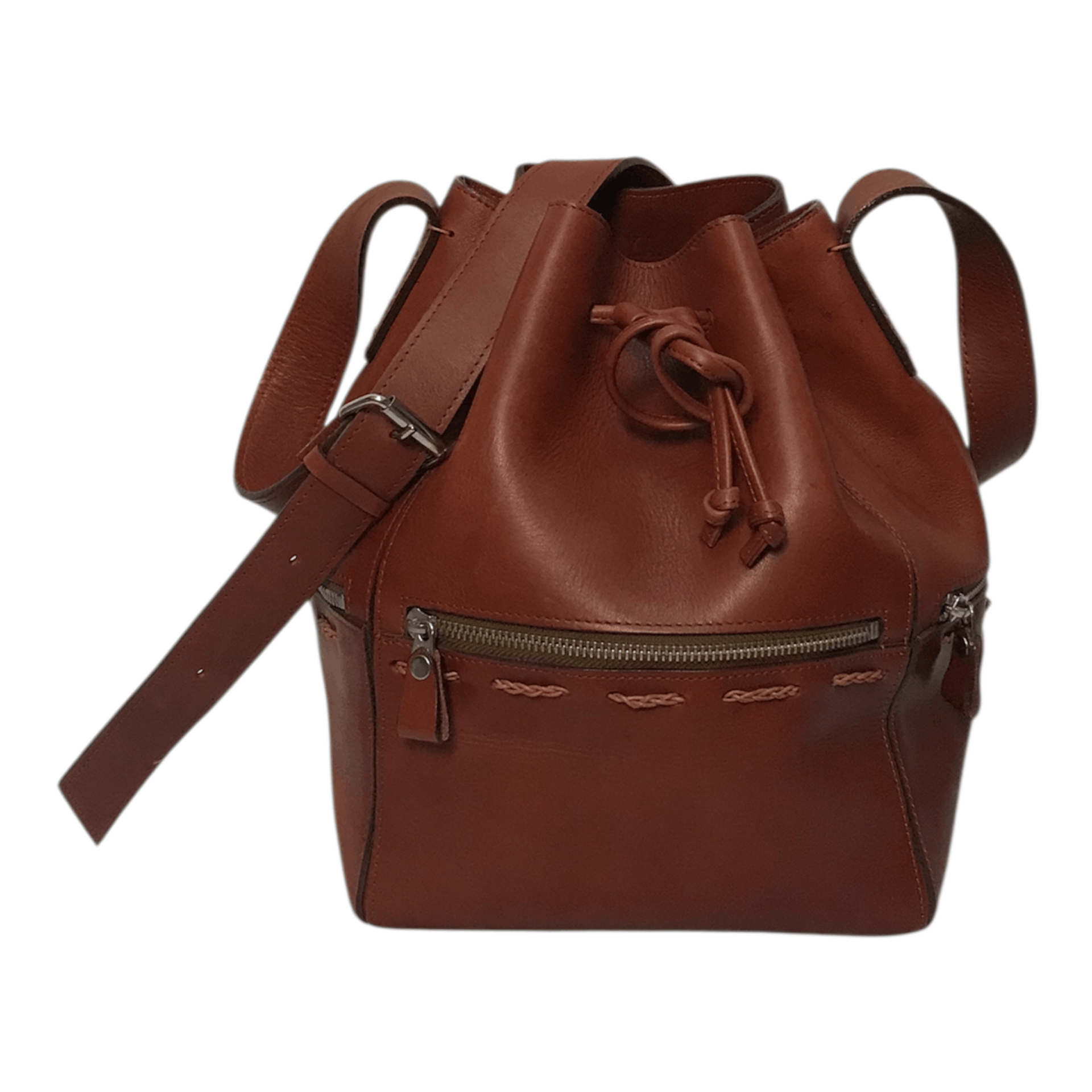 Leather A.Y.A Classic Heritage Leather Bucket Bag Size ONE SIZE - 2 Thumbnail
