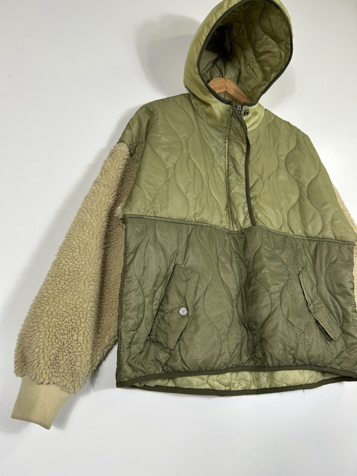 Japanese Brand ⚡️Vintage Didot Hooded Quilted Sleeve Fleece Half Zipper Size US M / EU 48-50 / 2 - 2 Thumbnail