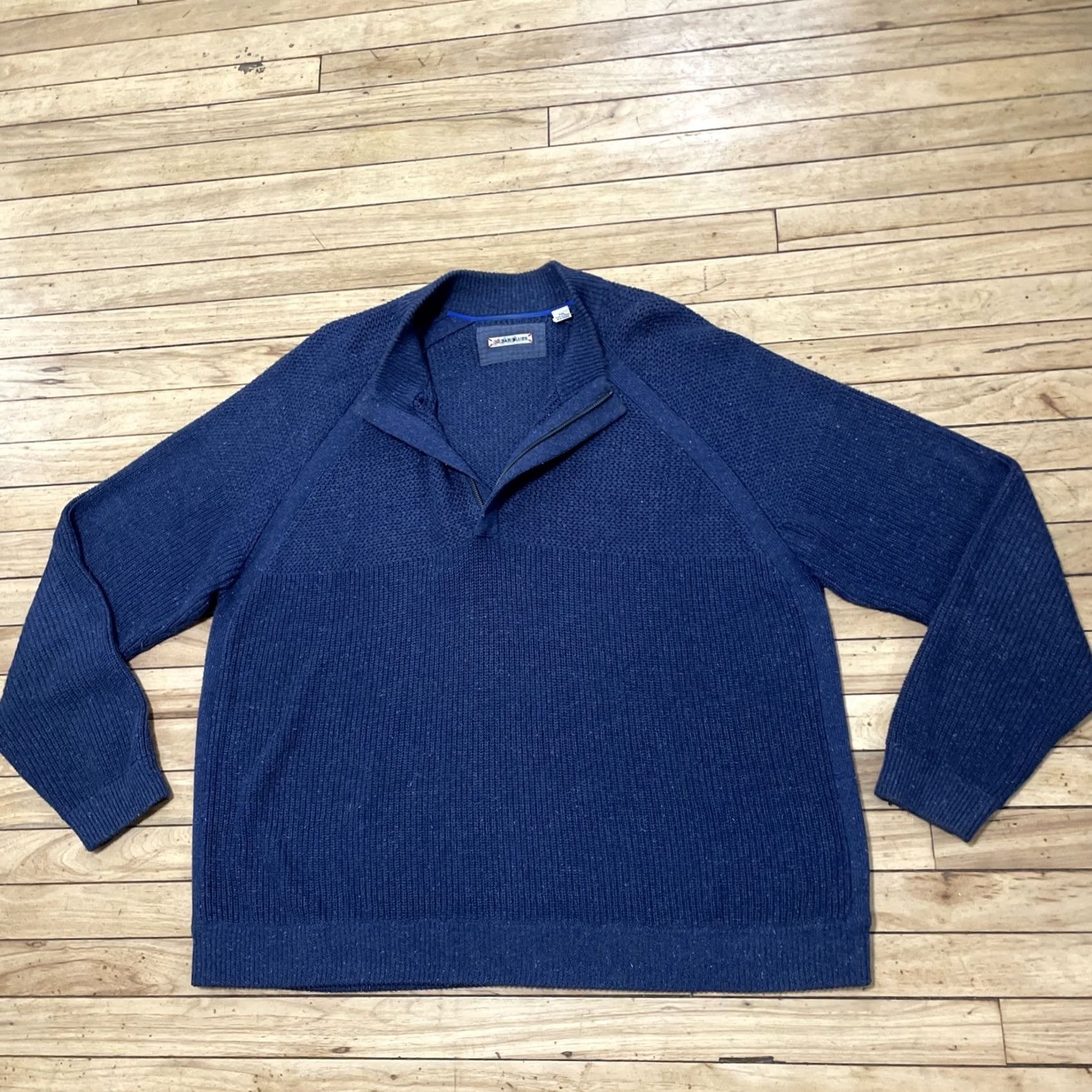 Vintage VINTAGE 32 Bar Blues Sweater Men 2XL Blue Fisherman 1/4 Zip Knit Pullover Size US XXL / EU 58 / 5 - 3 Thumbnail