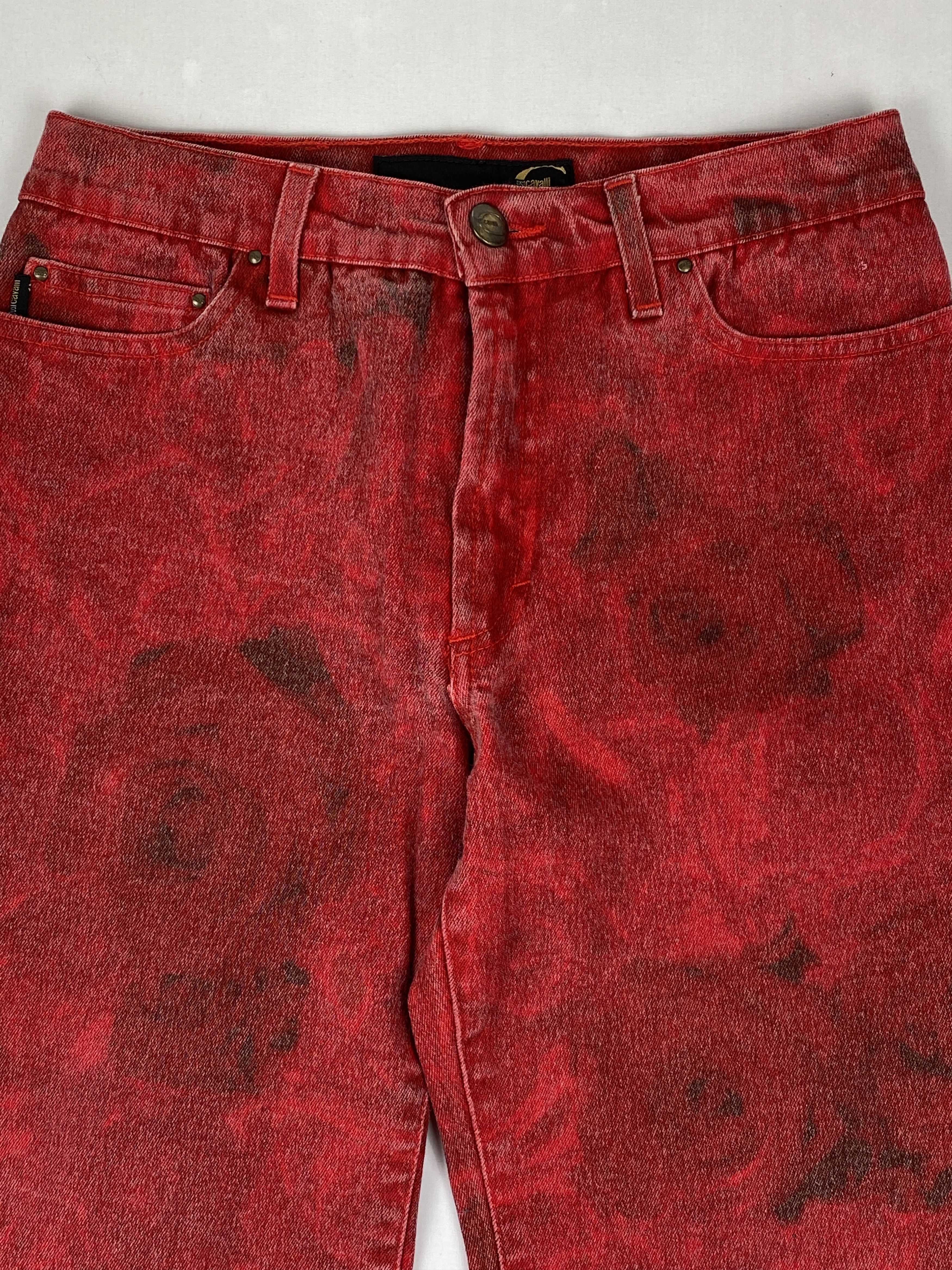Roberto Cavalli Just Cavalli Printed Rose Bootcut Pants Size 26" / US 2 / IT 38 - 8 Thumbnail
