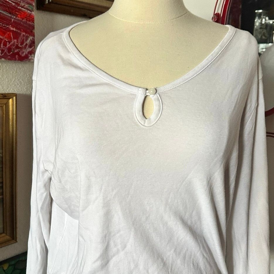 Anne Klein anne klein sport white long sleeve shirt Size XL / US 12-14 / IT 48-50 - 2 Thumbnail