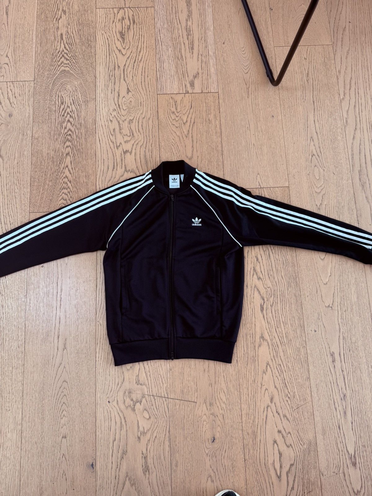 Adidas Adidas Classic Black 3 Stripes Zipper Jacket Size US M / EU 48-50 / 2 - 2 Thumbnail