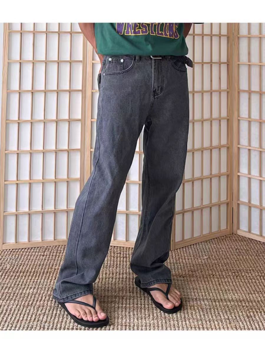 Japanese Brand × Jean Washed and Aged Black and Gray Relaxed Jeans Size US 30 / EU 46 - 4 Thumbnail